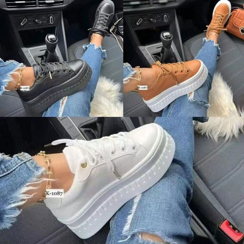 Ladies sneakers platform flat - ladies,
