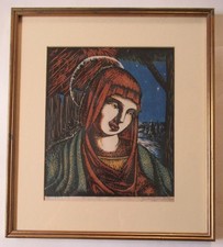 Original 30's Linocut Print