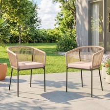 Garden Chairs Set of 2, Rattan