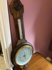 Large oak banjo barometer - large,