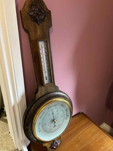 Large oak banjo barometer - large,