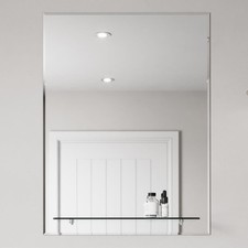 Bathroom Mirror Wall Modern Frameless Bevelled Rectangle Glass Shelf 600x800mm