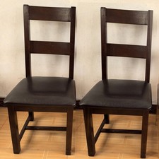 1 Pair OAK Ladder Back Solid