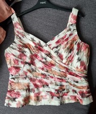 Floral Pleated Bodice Silk Top