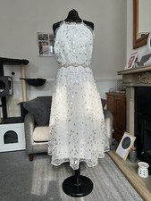 Halter Sparkly Tea Length Wedding Dress Size 18