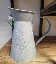 Zinc Metal Jug Embossed Heart