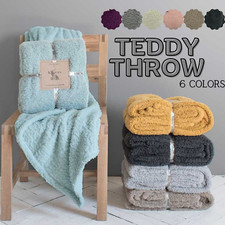 Fluffy TEDDY BEAR FLEECE THROW