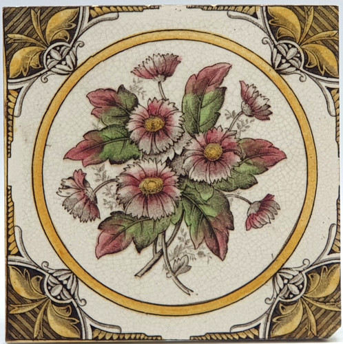 Antique fireplace tile - antique,