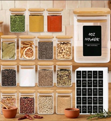Comsaf pcs glass spice jars - pcs,