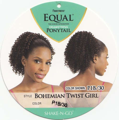 Drawstring ponytail bohemian - -,
