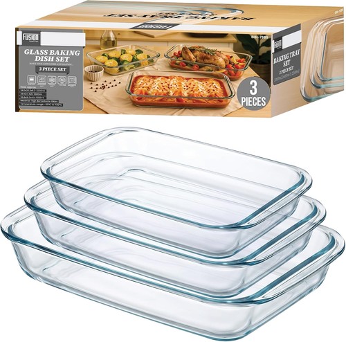 Glass baking dishes set - glass,