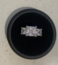 QVC diamonique silver 3 stone