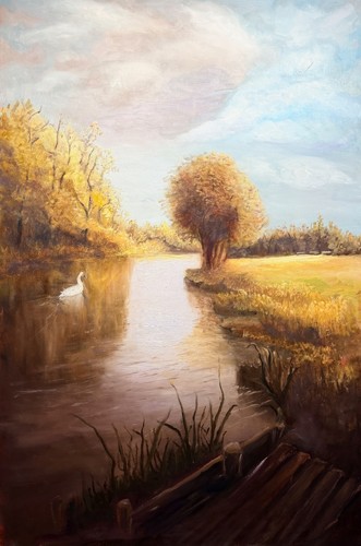 Original landscape oil - original,