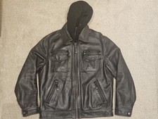 SCHOTT POLICE LC8102 LEATHER JACKET WITH INSERT HOOD XL