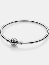 Pandora 19cm  Ball Snap Clasp Charm Carrier Bangle sterling silver 