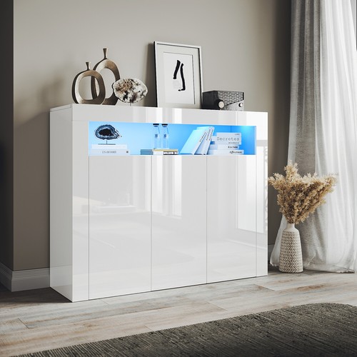 White modern led sideboard - white,