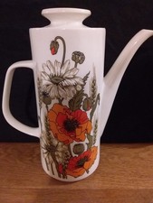 RETRO J & G MEAKIN STUDIO COFFEE POT, POPPY DESIGN