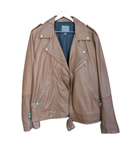 Brown leather jacket men size - leather,