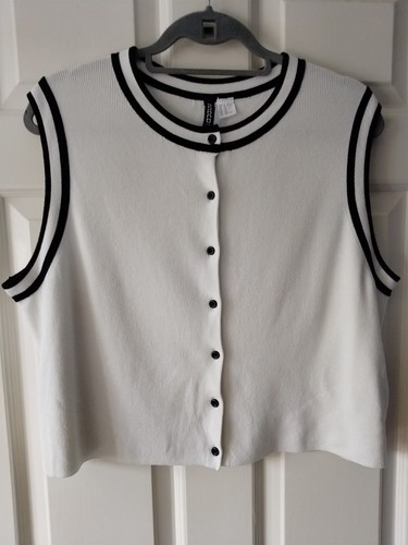 Ivory white black edged - h&m,