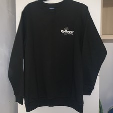 Unisex Rollover Hotdog Crew Neck Jumper Size Medium Black 