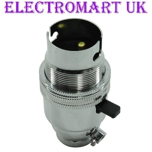 Silver chrome switched lamp - chrome,
