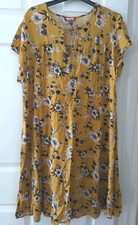 Joe Browns Dress Size 20 Mustard Floral 