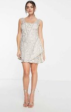 ASOS Womens White Mini Dress Sequin RRP £110
