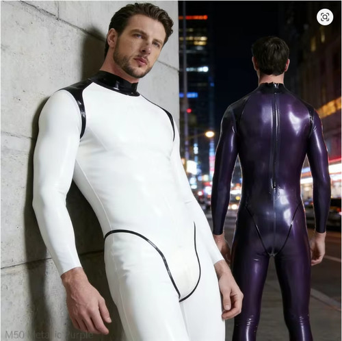 Mens latex rubber - rubber, catsuit