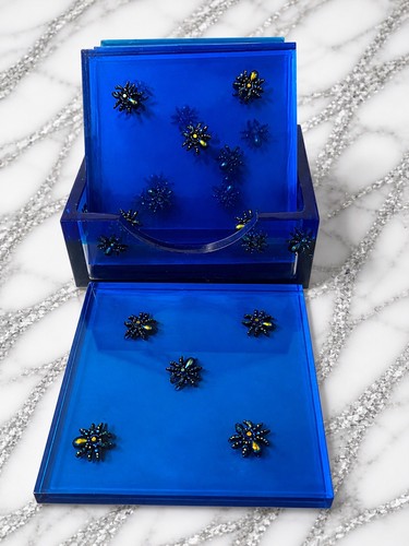 Handmade resin coaster set - resin,