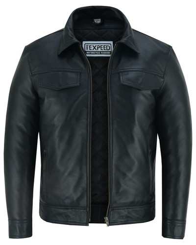 Mens leather casual biker - mens,