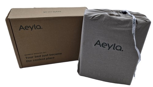 Aeyla bamboo bedding set grey - aeyla,