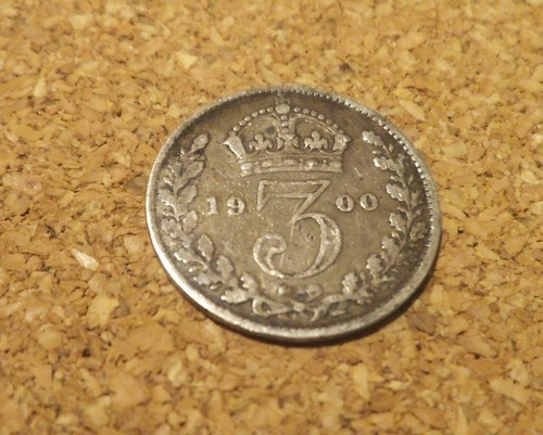 1900 three pence - , piece