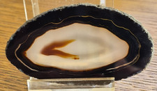 Brown / black Agate slice polished stone
