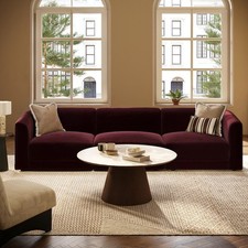 Burgundy Velvet Curved Modular