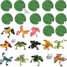 24Pcs Plastic Frogs Set,12Pcs