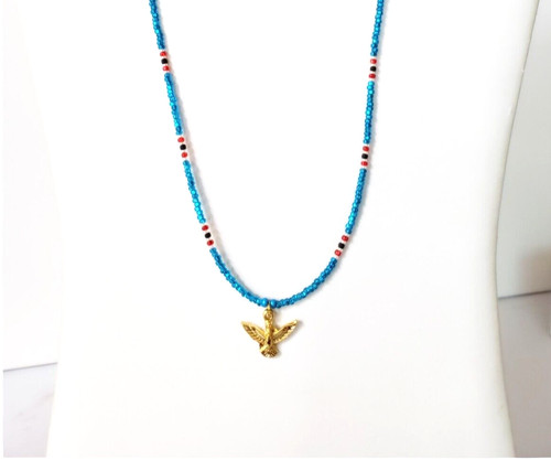 Blue seed bead - blue, men