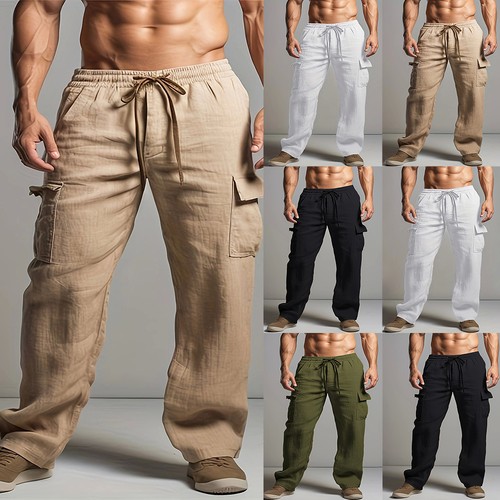 Mens summer linen trousers - mens,