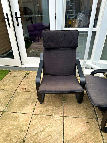 Black outdoor armchair - armchair, chair