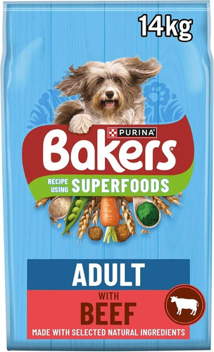 Bakers adult dog food beef - adult, and