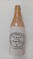 Old Stoneware Ginger Beer Bottle by The Silver Spring M.W Co Ltd In Folkestone