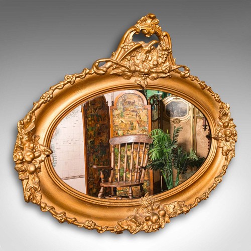 Large oval antique overmantle - large,