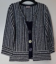 Marks & Spencer Per Una Ladies Navy & White Stripe  Cardigan Size M