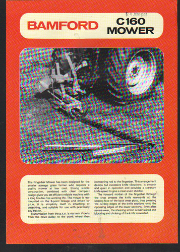Bamford c160 fingerbar grass - bamford, "c160"