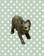 Britains Ltd Cast Lead Tabby Cat | Vintage 1920s Painted Farm Animal Rare Toy