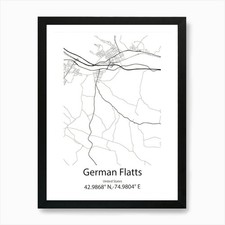 German Flatts,United States Minimal Framed Wall Art Poster Canvas Print Picture