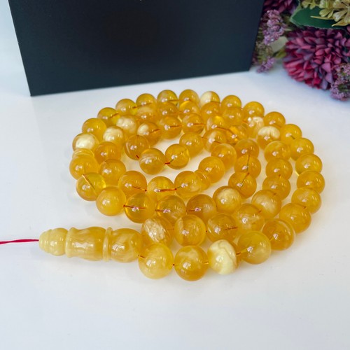 Baltic amber misbaha round - amber,