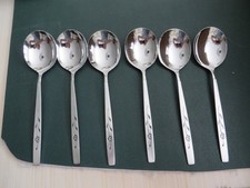 Oneida Capistrano Soup Spoons x 6