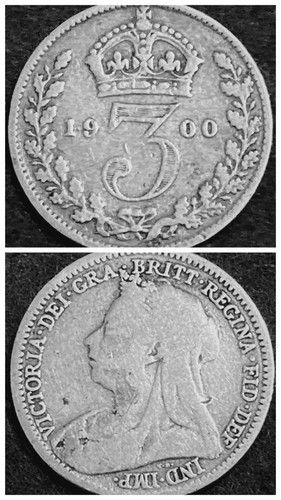 1900 three pence silver - 1900,