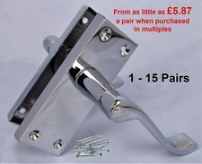 Door Handles Victorian Scroll Internal Polished Chrome large 118MM HOUSE PACK