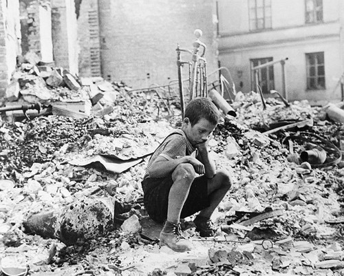Polish kid warsaw ruins - kid, in